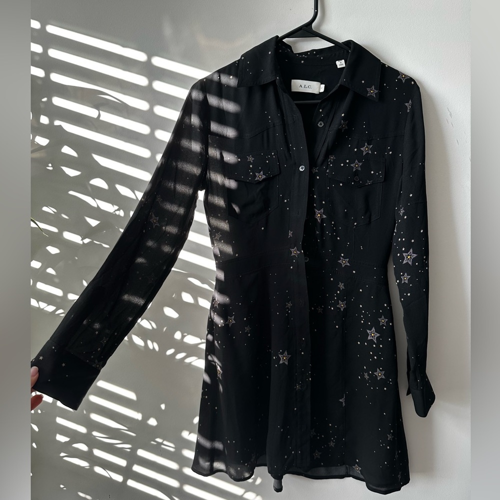 A.L.C Black Starry mini dress